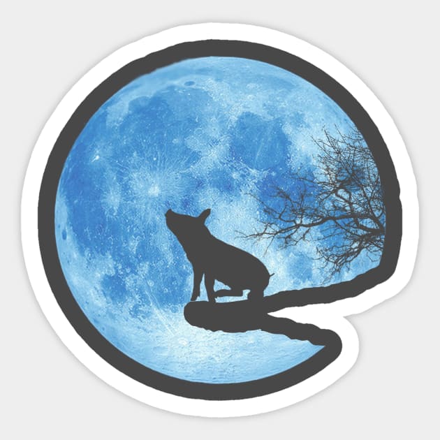 Pig Wolf Under the Moon. Sticker by tonydale